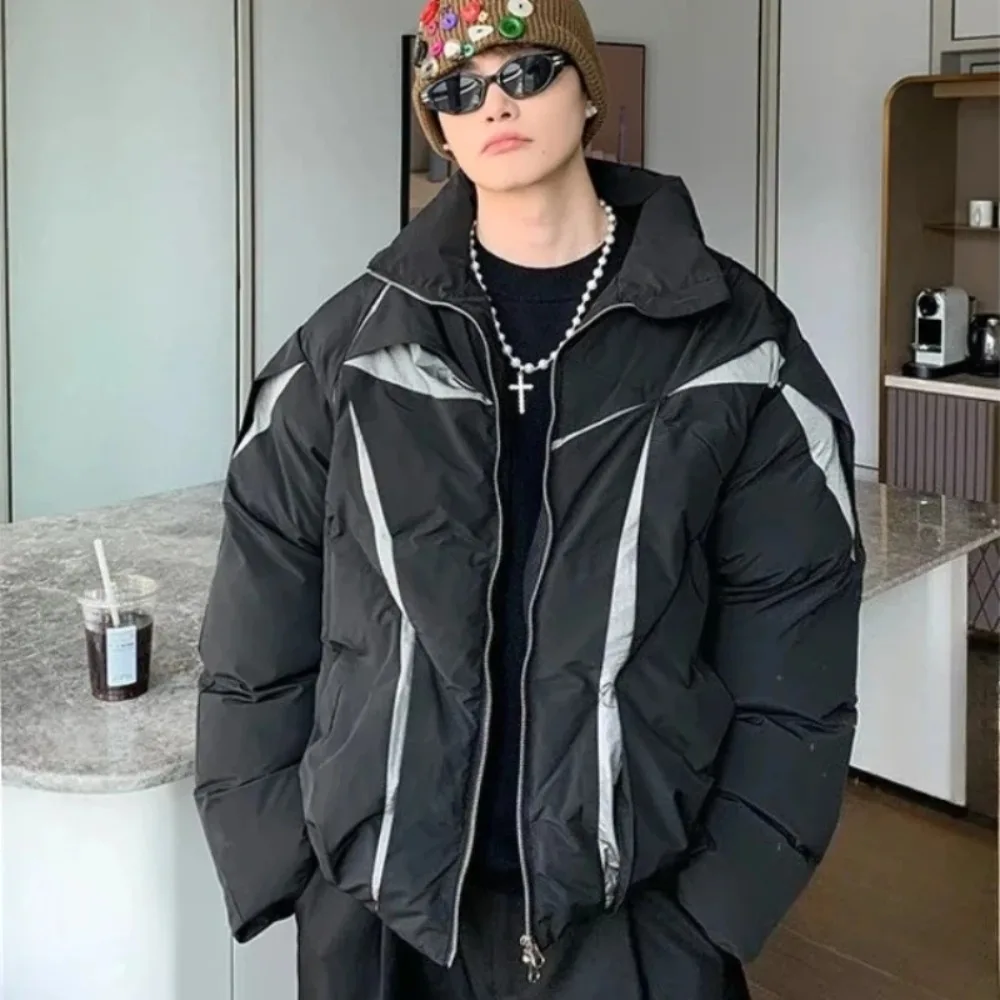 

​ Мужское зимнее хлопковое пальто, куртка большого размера с асимметричными складками, технология сохранения тепла ​