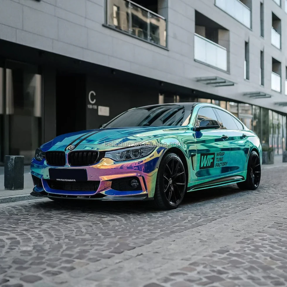 Pellicola avvolgente in vinile per auto di vendita calda Placca colorata Blu Super lucido per tutto il corpo in vinile PET a prova di raggi UV PPF Rotolo di avvolgimento per auto