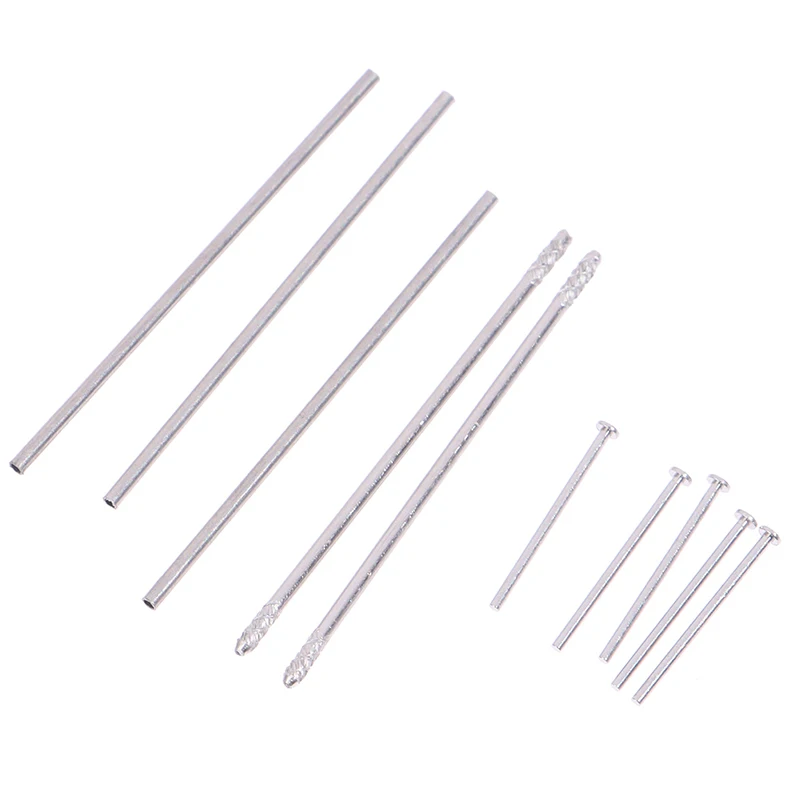 1Set 1/64 Alloy Car Wheels Axle 0.8x25mm/28mm Hollow Shaft w Nails Pin for 1:64 HW/Matchbox/Tomeca Model Cars