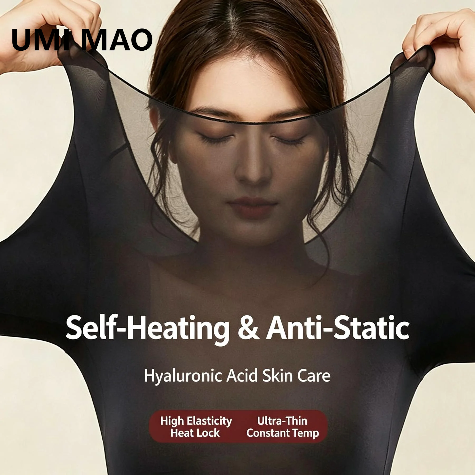 UMI MAO Warm Skin Beauty Clothes Autumn 7A Antibacterial High Elastic Belly Anti-static Hyaluronic Acid Moisturizing Women