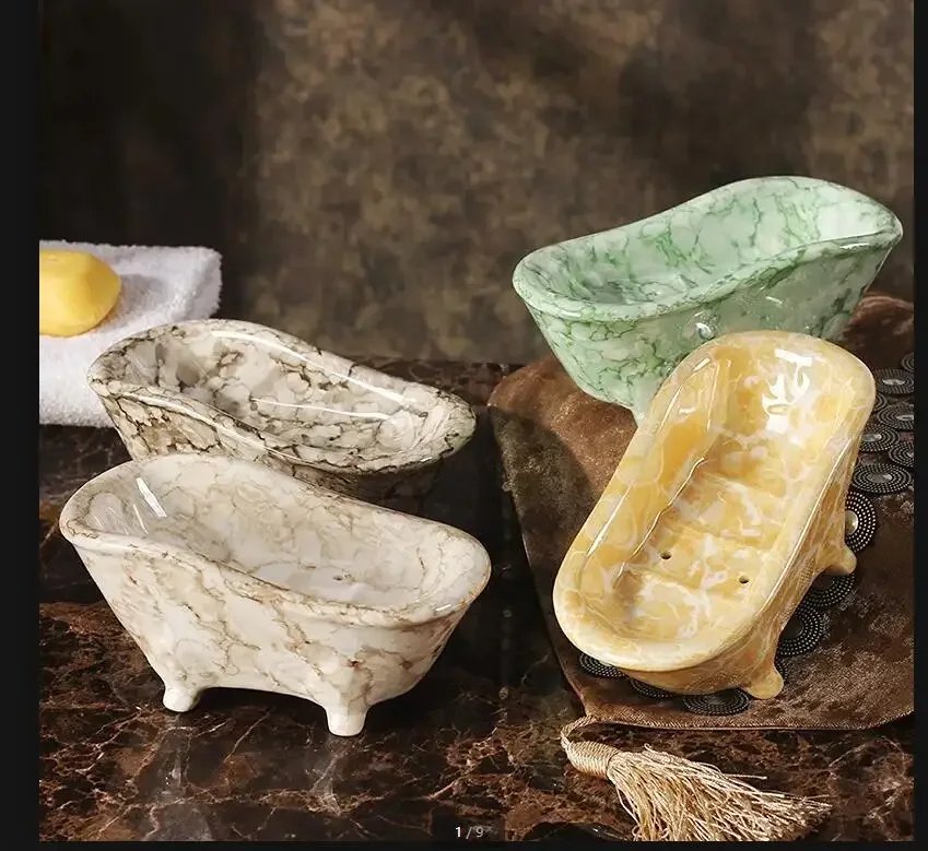 

Мраморная керамическая мыльница для ванной комнаты, столешница, сливная полка для ванны, мыльница в форме мыла, органайзер для мыла, держатель для мыла, товары для дома и ванной комнаты