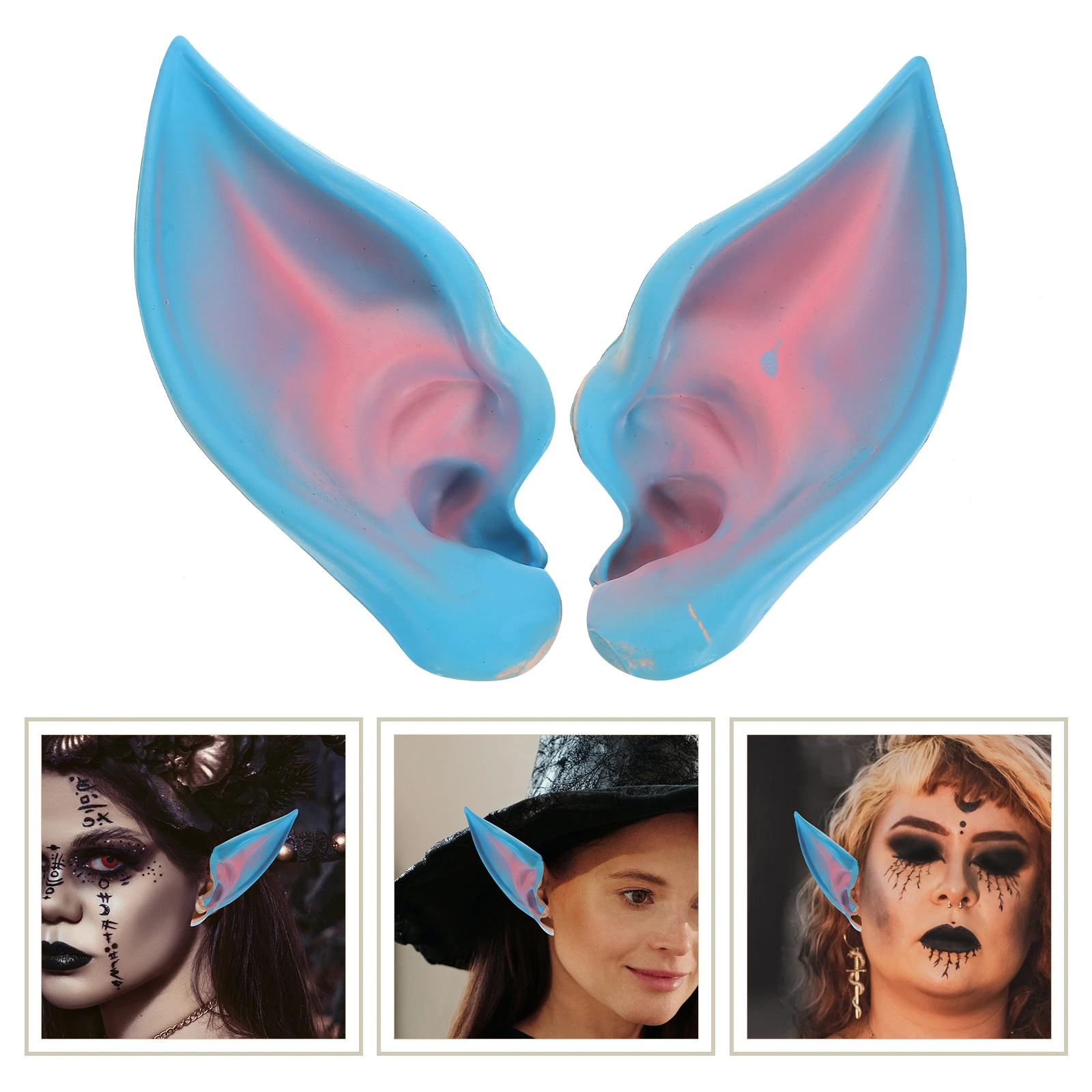 1 Pair Simulation Elf Ears For Cosplay Fairy Halloween Party Accessory Skin-Like Ear Prop Masquerade Carnival Costume Headwear