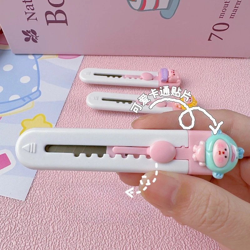 1pc Mini Portable Art Knife Students Use Envelope Opener Cute Cartoon Paper Cutter Office Stationery Express Unpacking Device