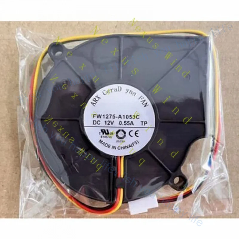 T 1pcs New  FOR  ARX FW1275-A1053C DC12V 0.55A 3-wire cooling fan