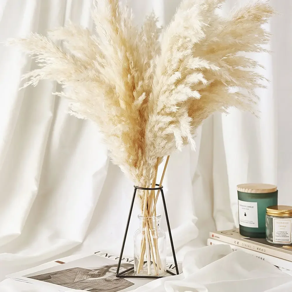 Natural Dried Flowers Bouquet, Reed Pampas, Wheat Ears, Rabbit Tail Grass, Hay for Party, Bohemian Home Decoration, 5Pcs, 10Pcs