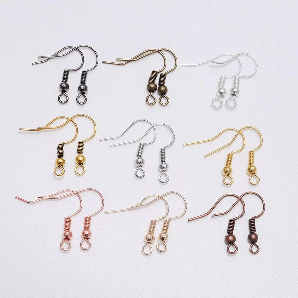 100pcs 17x20mm Earring Findings Earrings Clasps Hooks Fittings DIY Jewelry Crafts Making Alloy Hook Drop Earrings Accessories