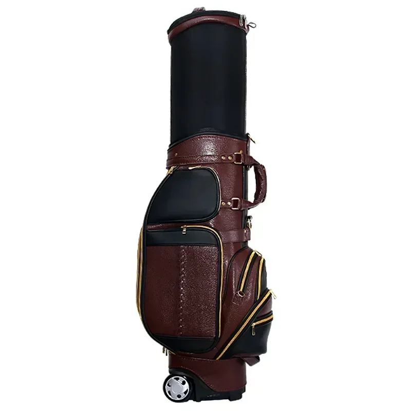 PGM Golf Extendable Ball Bag Men's Ball Bag Multifunctional Airline B ag Leather Club Ba g