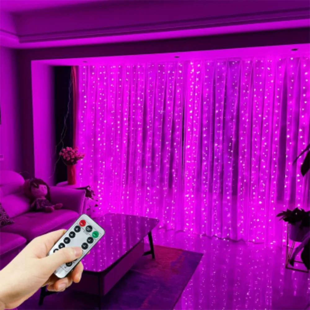 

Wedding Party Decor LED Curtain Fairy Lights USB Plug Festoon Ramadan Eid Mubarak Window Room Home Valentine's Day Decoration