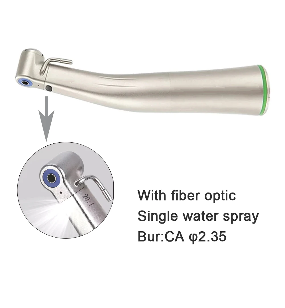 High Quality  Low Speed Handpiece LED Fiber Optic Implant Surgery 20:1 Push Button E-type Contra Angle