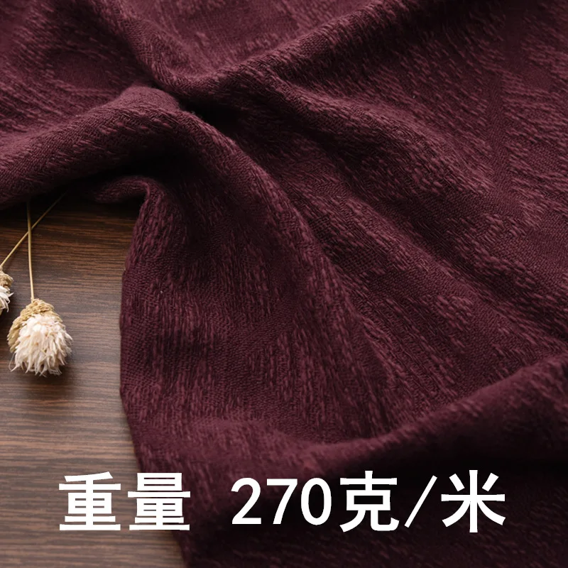 Primavera y otoño 100% algodón tela Jacquard chaqueta suave geométrica Color sólido teñido Casual