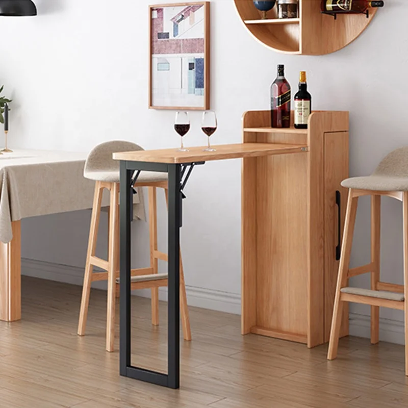 

Extensions Mounts Metal Mechanism Dining Adjustable Coffee Bar Wood Folding up Modern Simple Foldable Table Legs Wine Cabinet