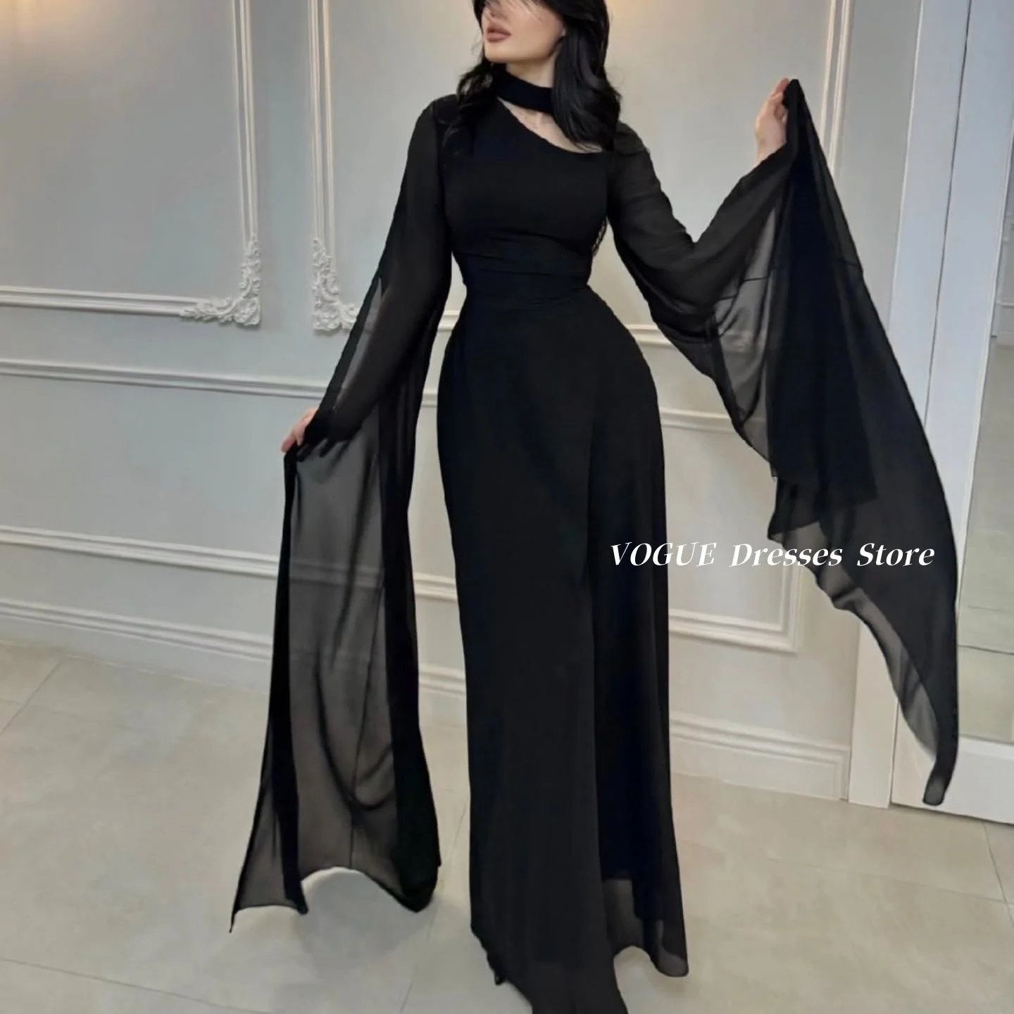 

Simple Formal Mermaid Evening Dresses with Sleeve Dubai Women Evening Party Dresses فساتين سهرة vestidos de fiesta Customized