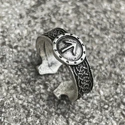 Nostalgia Viking Runes TIWAZ Sowilo Finger Open Ring Gothic Adjustable Rings For Women Men Accessories