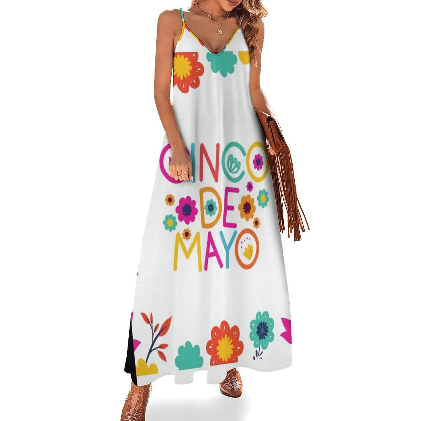 Cinco de mayo fiesta Mexico tequila flowers mamacita Sleeveless Dress women's fashion dresses prom dress Aesthetic clothing