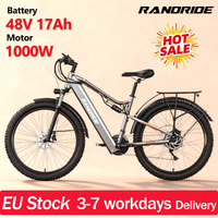 RANDRIDE YG90 Electric Bicycle 1000W Powerful Motor 48V17AH Battery Hydraulic Brake E-bike Adult 27.5 Inch Tire Electric Bike
