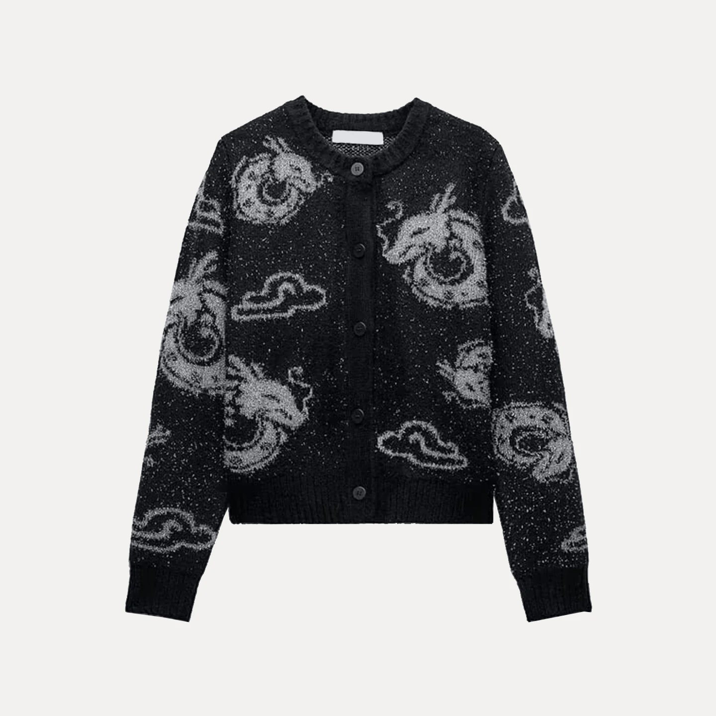 Z 2025 خريف جديد Faion المرأة محبوك Jaet الحيوان التطريز شخصية ملابس خارجية ort طول طويل Sve سترة