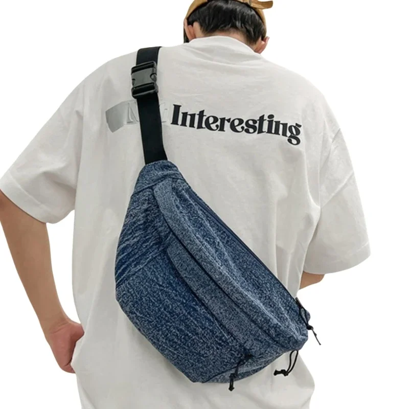 Fashion Jeans Belt Bag Large Capacity Denims Shoulder Chest Pack Outdoor Sports Crossbody Bag Sling Purse for Women Wholesale