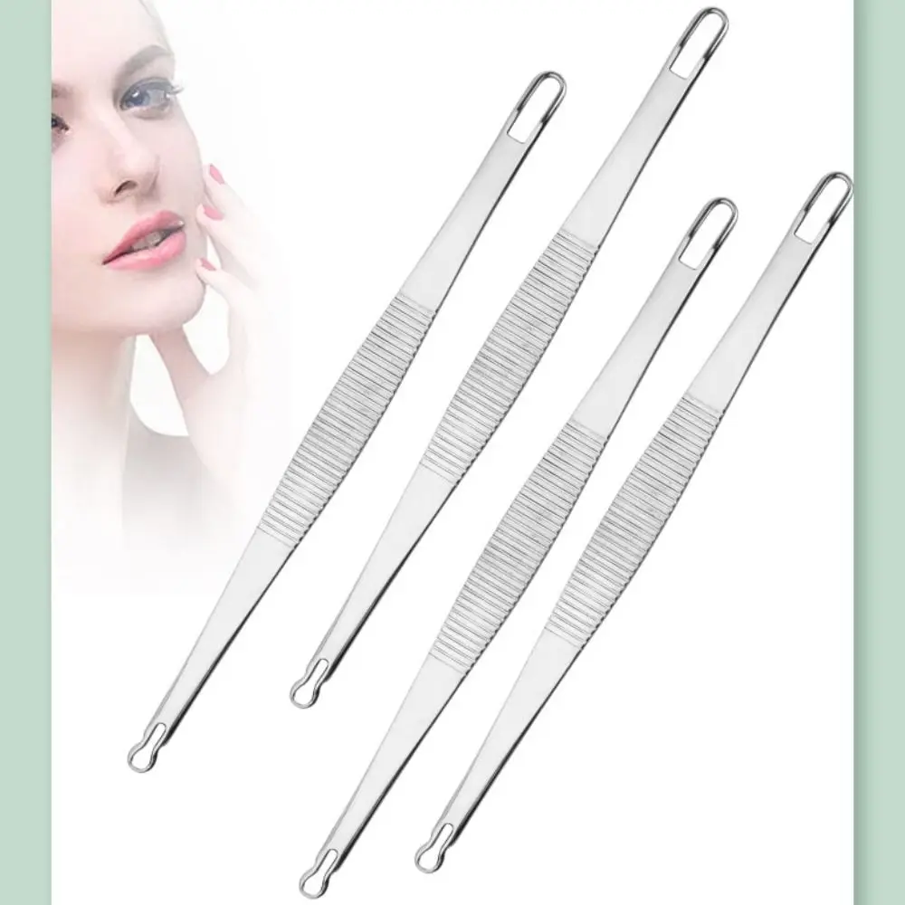 Professional Stainless Steel Blackhead Extruder Curved Dual-head Blackhead Remover High Hard Acne Needle Face Skin Care