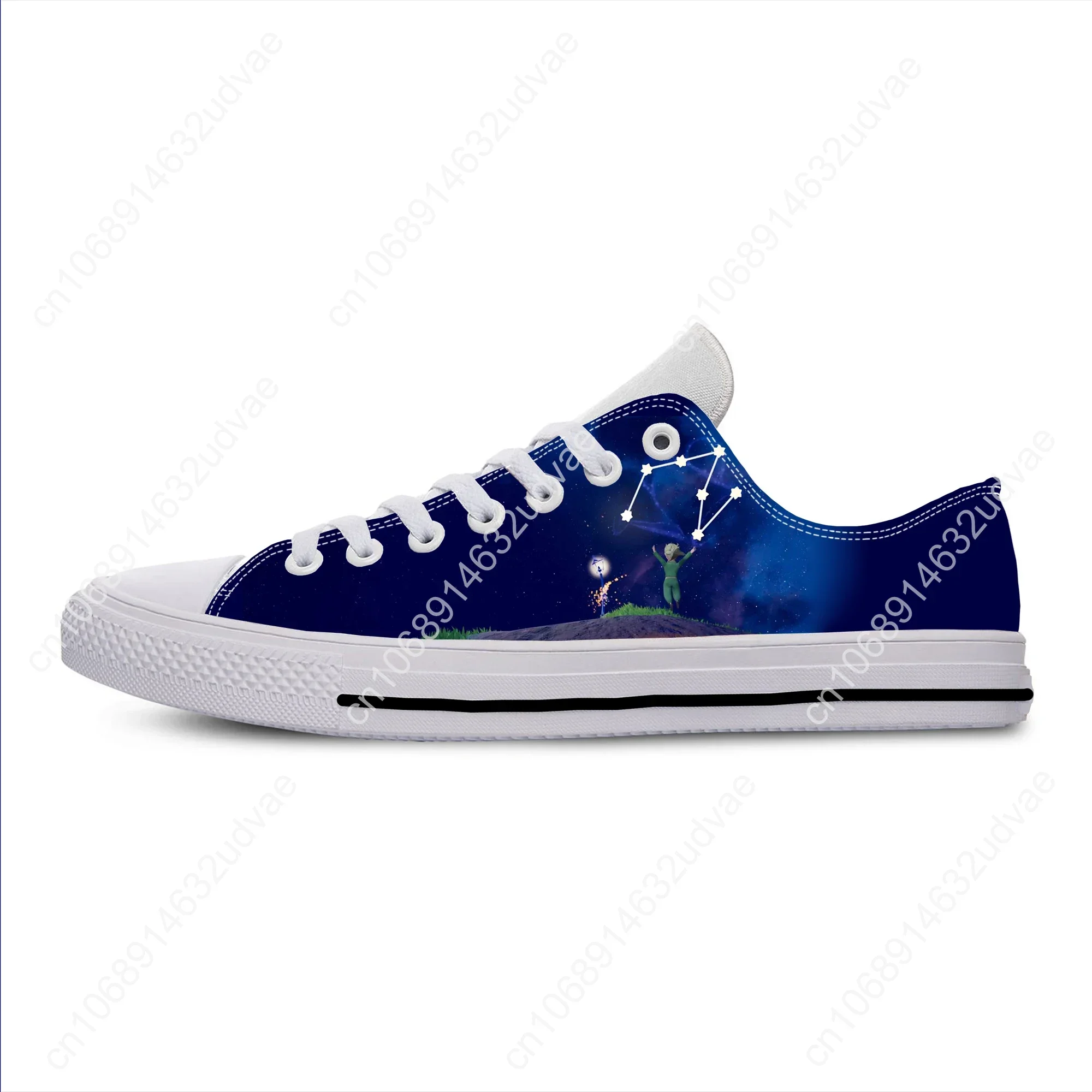 Hot Anime Cartoon Little Prince Cute Fashion Funny Casual Cloth Shoes Low Top Lightweight Breathable 3D Print Men Women Sneakers