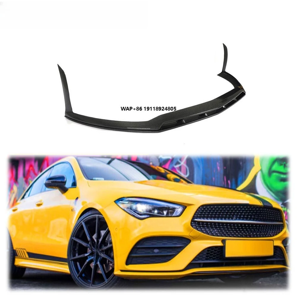 

REAL Carbon Front Bumper Lip Spoiler Splitter for Benz C118 CLA250 CLA35AMG 20UP