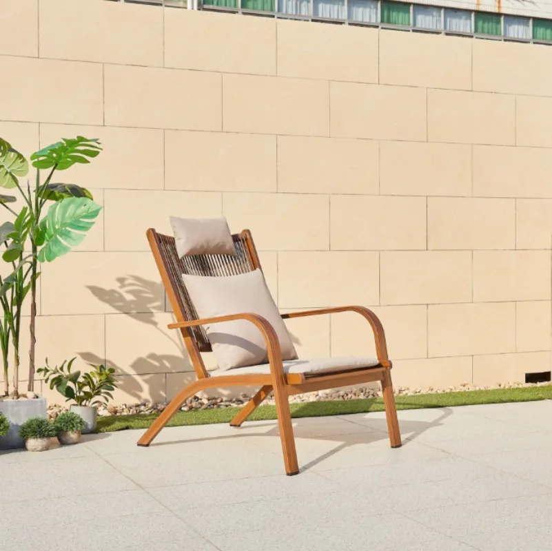 Outdoor Balcony Rattan Chair Back Single Sofa Home Leisure Modern Simple Rattan Table and Chair Sofa Chair