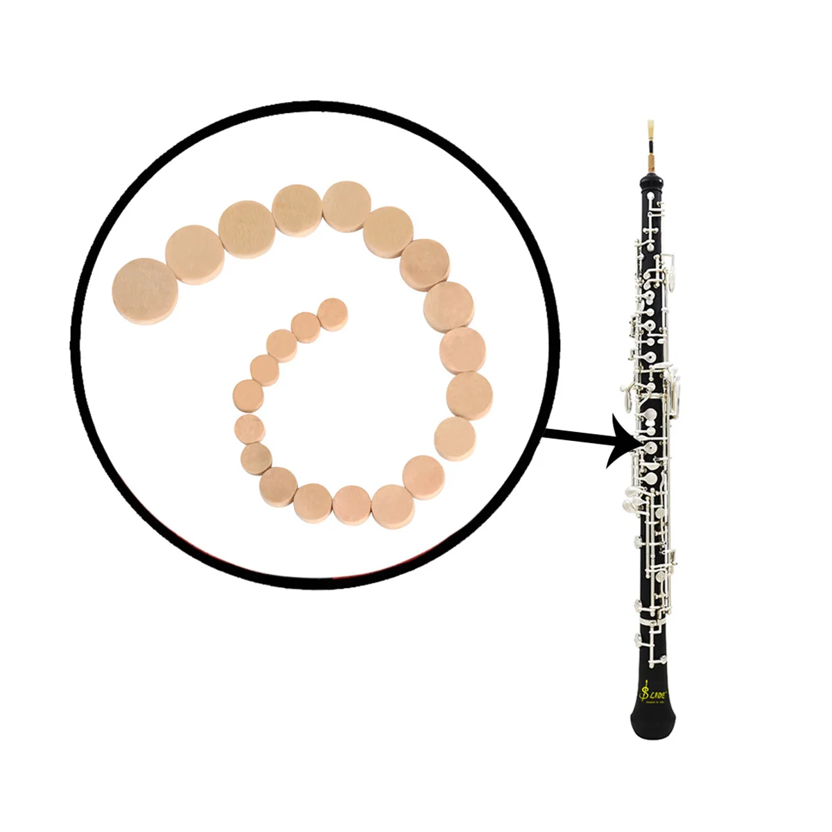 

23 Pcs Sound Hole Pad Oboe Pads Cork Instrument Repair Parts Accessories for Musical