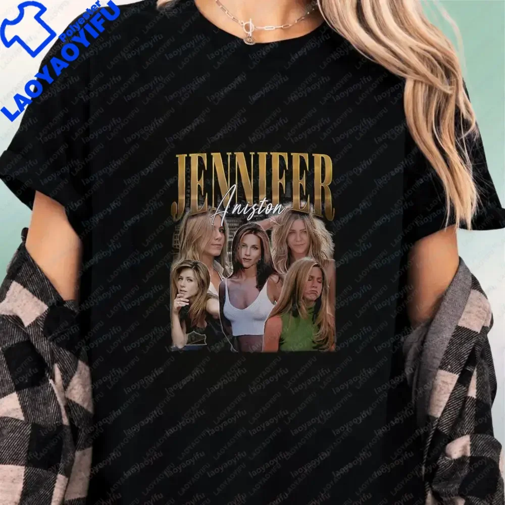 Jennifer Aniston - Loose Top - Summer Trend Short-Sleeved Men's and Women's Universal Pattern Large-Sized Comfortable T-Shirt