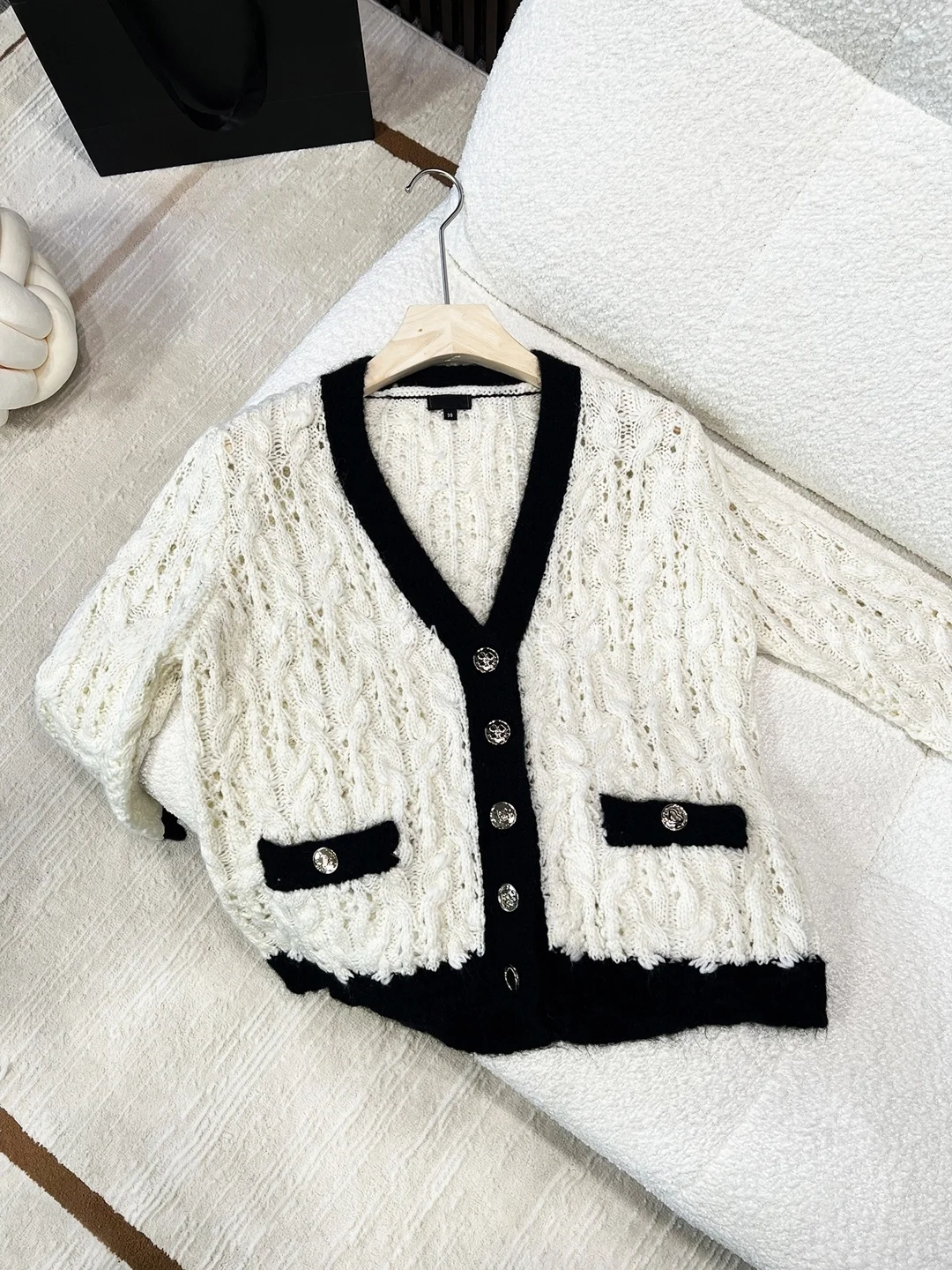 

Корейский вязаный кардиган в стиле колор-блок, универсальный модный женский свитер, верхняя одежда, шорты с высокой талией