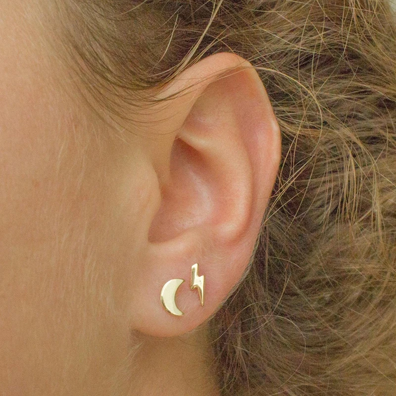 925 Sterling Silver Ear Needles star/moon/heart-shaped Exquisite small Stud earrings Simple Pierced Earrings For Women Jewelry