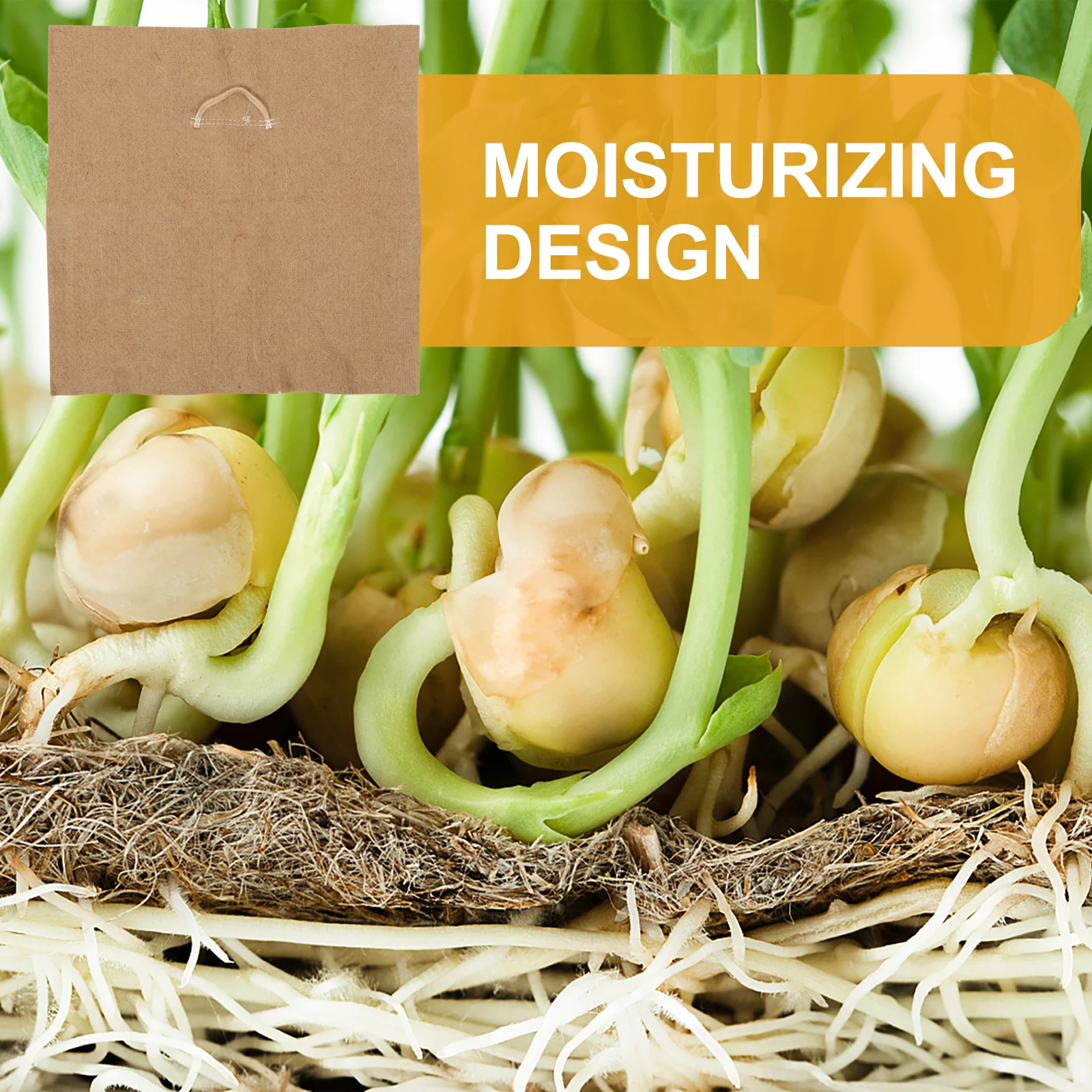 

4 Pcs Jute Growing Pad Microgreens Seed Paper Moisturizing Tray Germination Square Watering Seeding Pad Plant Solution