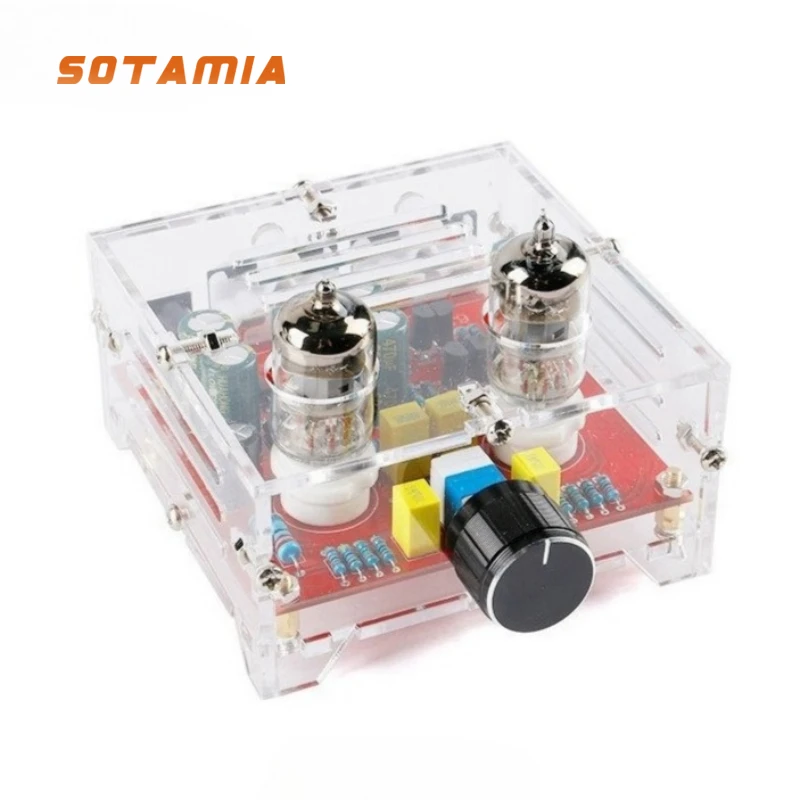 

SOTAMIA 6J1 ламповый предусилитель, аудиоплата, Hi-Fi стерео ламповый предусилитель класса A, регулятор громкости тона с кристаллическим корпусом