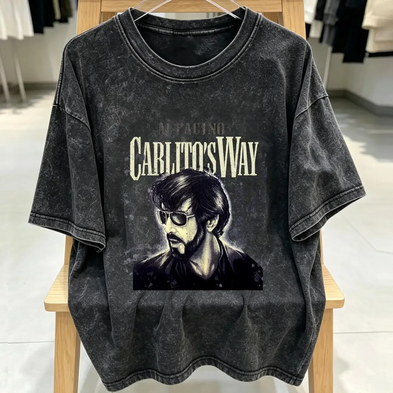 washed T Shirt Vintage 1992 Carlito's Way Medium Carlito Brigante long sleeves vintage Washed Top For Everyday Wear Stylish