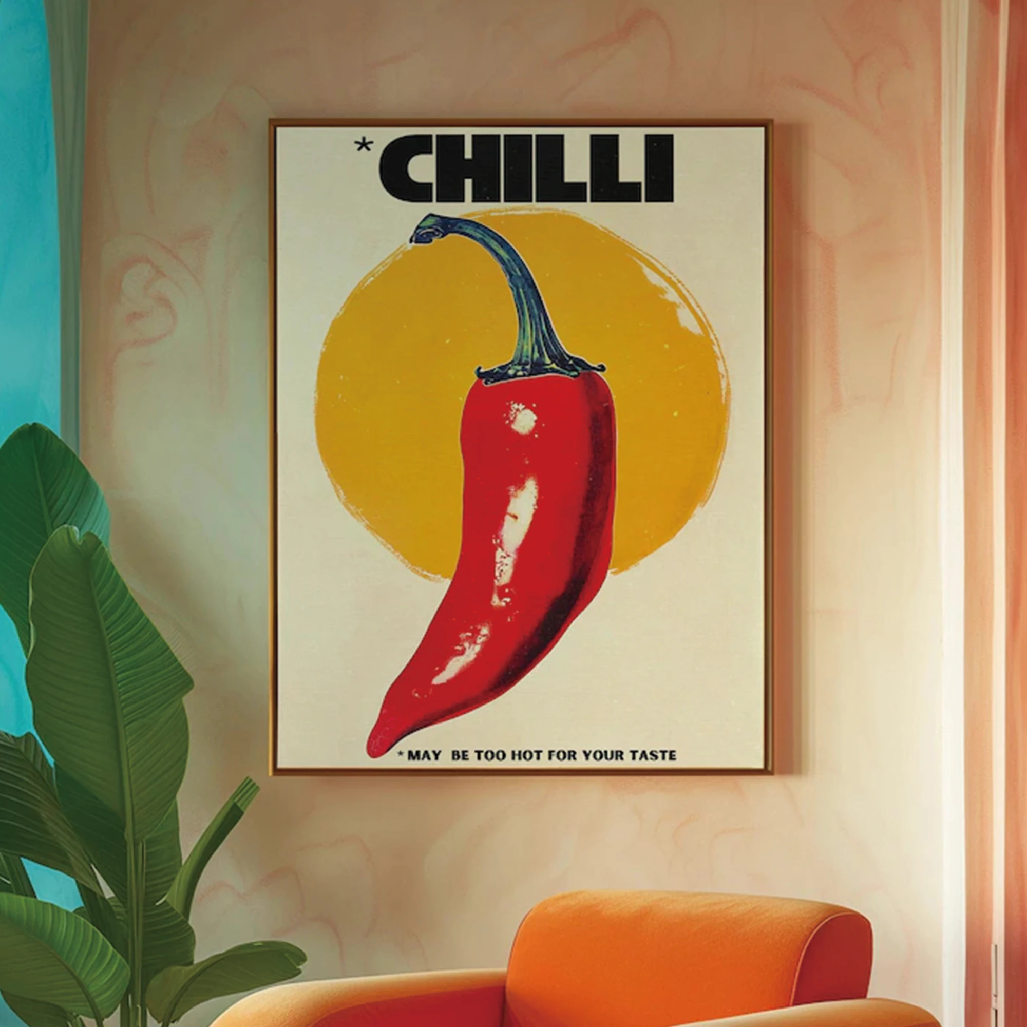 70s Retro Chilli Pepper Wall Art Print Canvas Painting Poster Picture For Living Room,Kitchen Dining Room Home Decor image 4