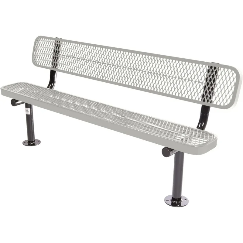 

Heavy-Duty Outdoor Bench Thermoplastic Coated, Expanded Metal, Commercial-Grade Seating, Made in America
