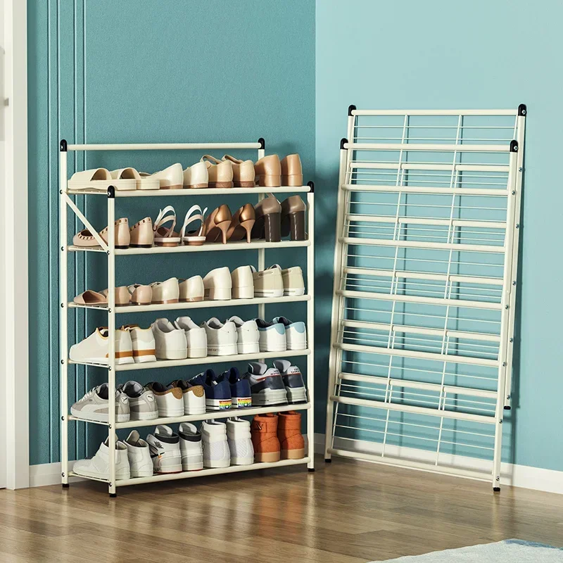 

z Large Capacity MultiLayer Shoe Organizer Iron Porch Shoe Rack Convenient Folding Shoe Cabinet Stable Bearing Storage Cabinets