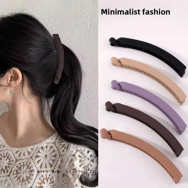 

New Simple Hair Clip Ponytail Holder Matte Solid Fashionable Minimalist Hair Claw No Slip Ponytail Clip Hair Accessories Women
