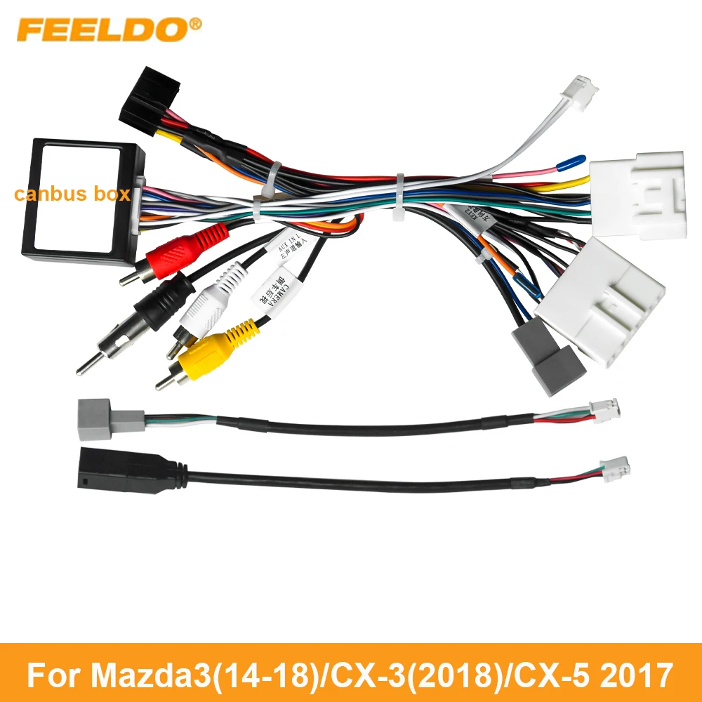 FEELDO Car Audio Head Unit 16pin Wiring Harness Cable For Mazda3(14-18)/CX-3(2018+)/CX-5(2017+) In Southeast Asia Region