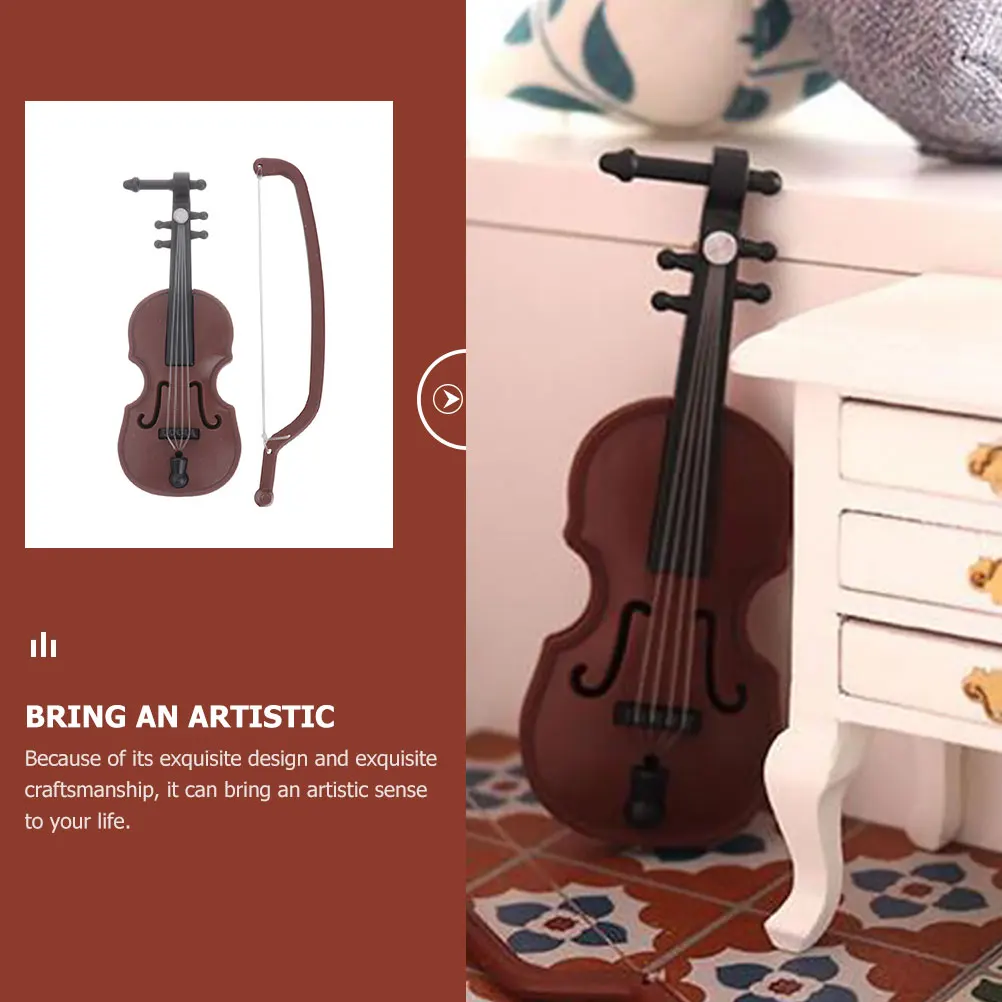 

10 Sets Violin Ornaments Christmas Cute Toy Decoration Dollhouse Office Decorations
