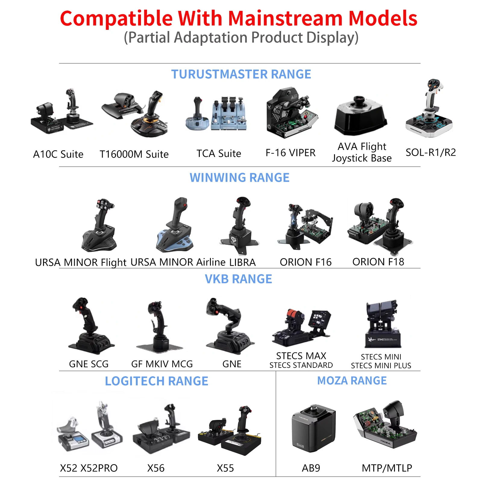 Flugsimulator Joystick THROTTLE STICK Desktop-Montagehalterung für Logitech X56 X55 X52 Thrustmaster T16000M TCA VKB WINWING – Detail 4