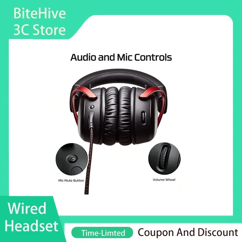 HyperX Cloud 3/III Wired Gaming Headset DTS Memory Foam USB-A USB-C Durable Frame Ultra-Clear 10mm LED Mic 42dB USB-C USB-A