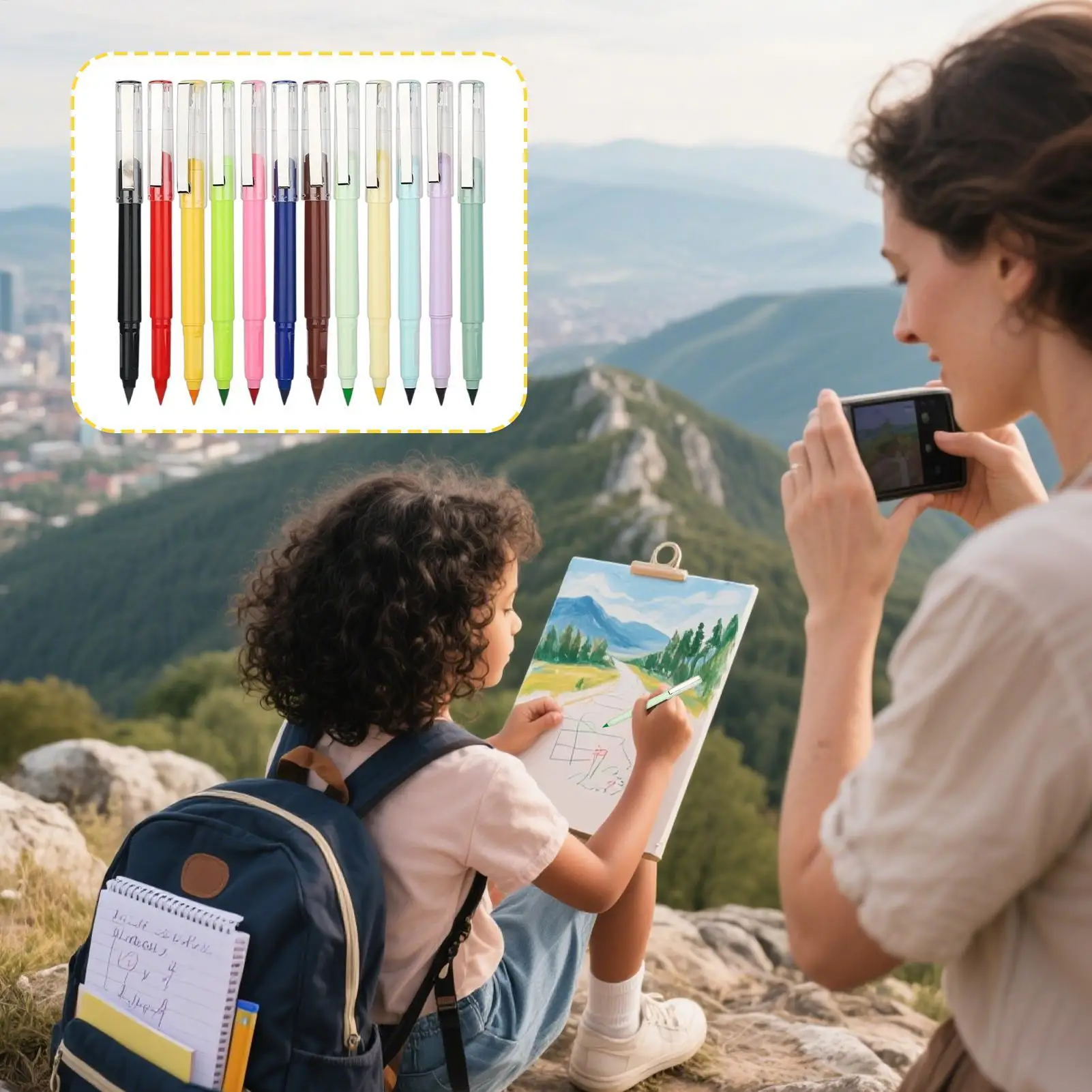 Pensil Abadi Pensil Berkelanjutan 12 Buah Alat Sketsa Tulis Selamanya Tidak Perlu Diasah untuk Gambar Rumah Kantor Sekolah