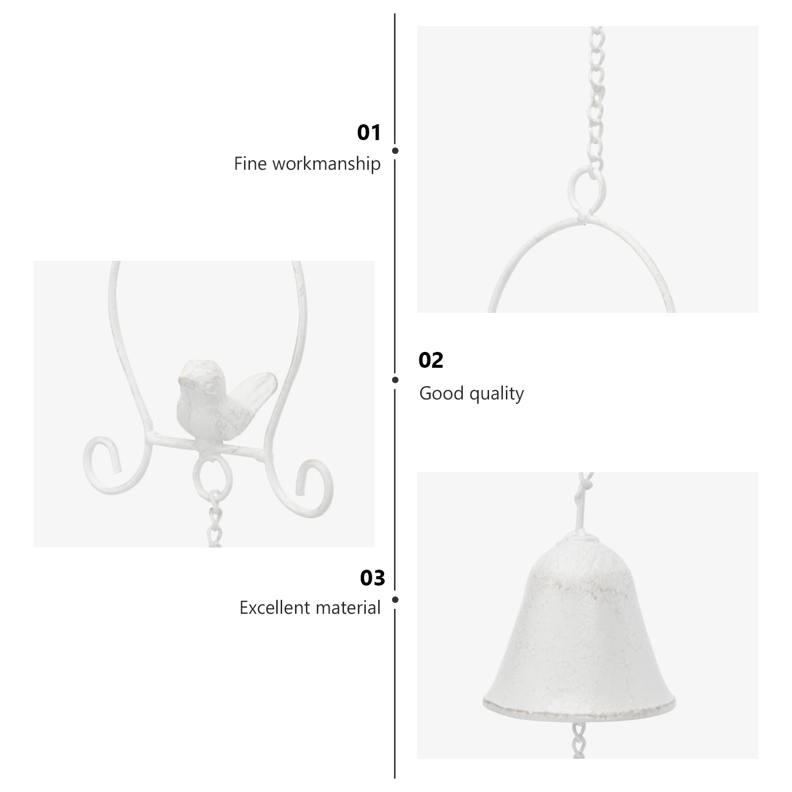 

1pc Retro Bird Wind Chime Decor Iron Hanging Wind Balcony Window Pendant Outdoor Windbell Gift