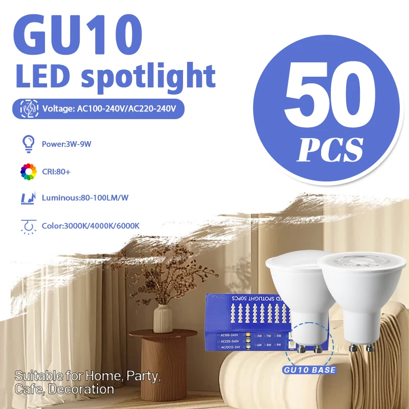 50Pack GU10 Led Bul…