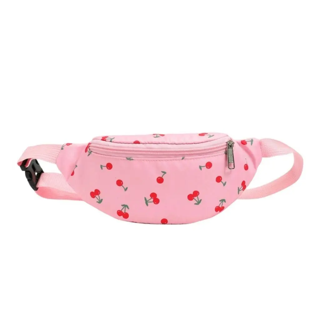 Portable Polyester Cherry Crossbody Bag Cartoon Cherry Shoulder Pouch Waist Pack Girl