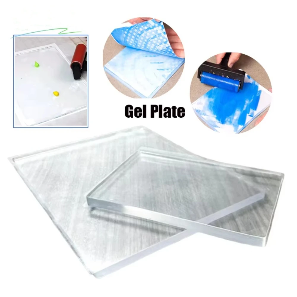 

New Transparent Gel Printing Plate Reusable Gel Press Monoprinting Gel Plate Silicone Gel Arts Clear Plate For Card Making