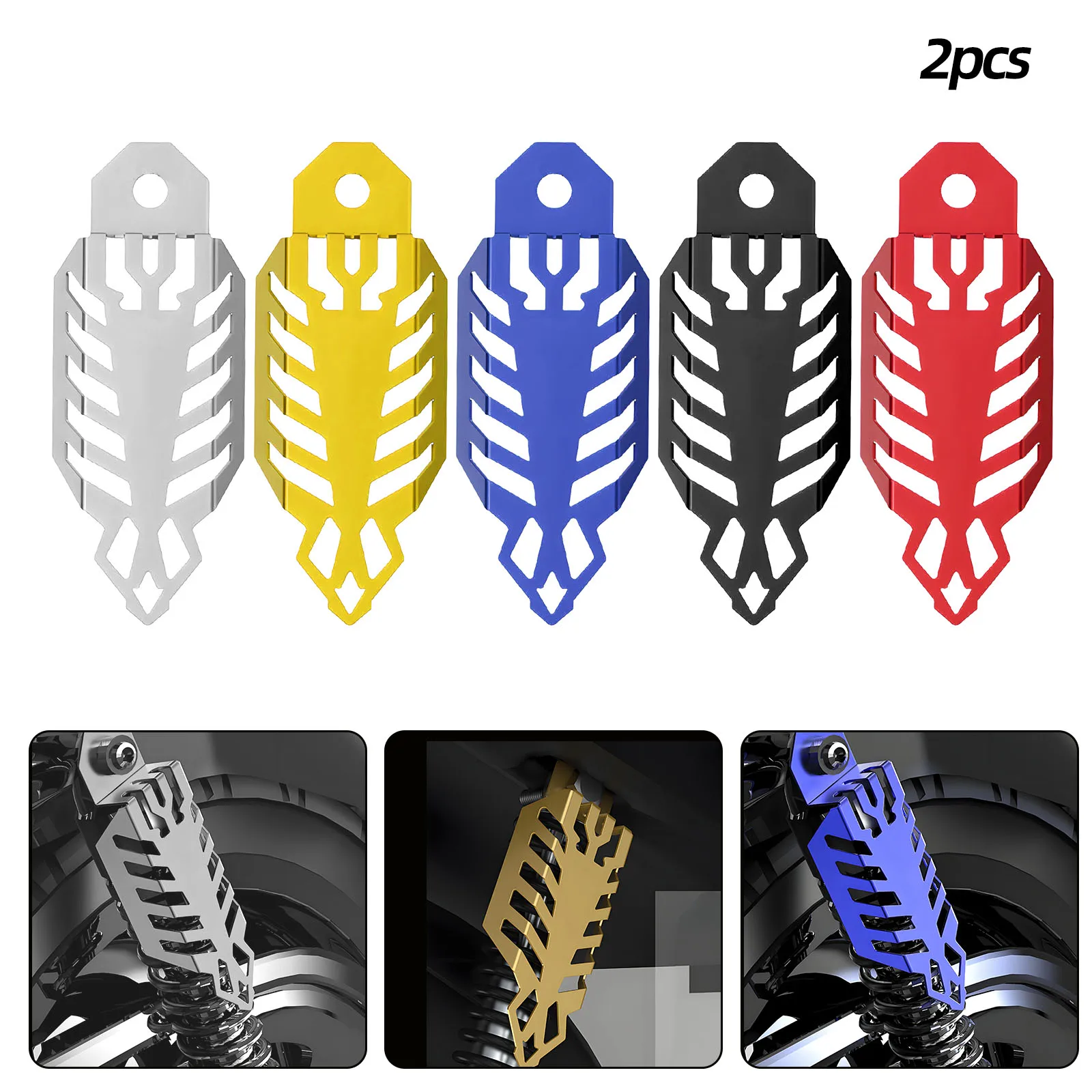 

Universal Motorcycle Shock Absorber Protector Cover Front Rear Shocks Absorbers Fork Decor Aluminium Covers 2 pcs