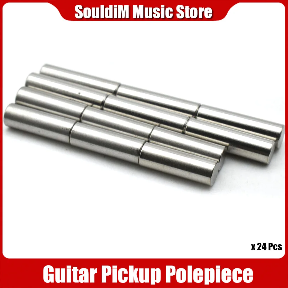 24pcs Guitar Humbucker Pickup magnetized Alnico 5 Polepiece Slug Pole Slug / Magnet Slug Rods / Length 18MM