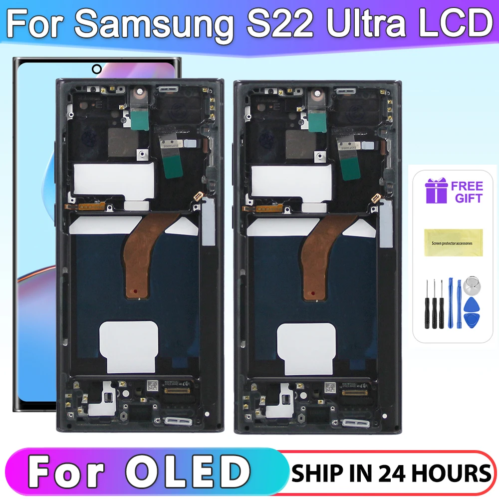 

6.78“S22 Ultra Super OLED Screen for Samsung S22 Ultra 5G S908B S908B/DS Lcd Display Digital Touch Screen with Frame Parts