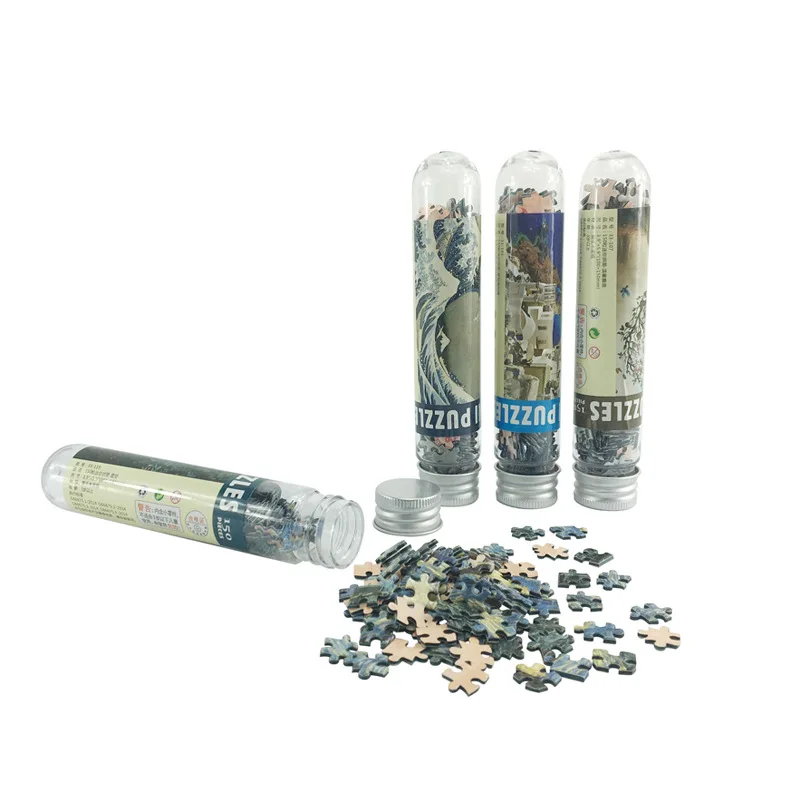 150PCS Mini Provetta Jigsaw Puzzle La Grande Onda di Decompressione Agitarsi Giocattoli Famoso Dipinto Puzzle per Aldult Gioco di Famiglia
