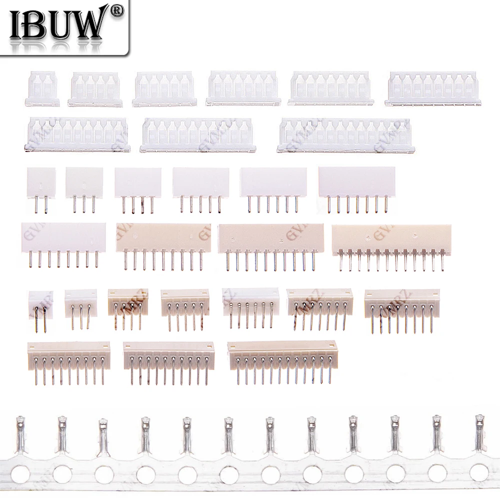 100PCS 1.25 MM 2P-12P 5P 6P 7P Terminals Plastic Shell Male Plug Female Socket Wire Connector JST XH2.54 ZH1.5 PH2.0 2.54